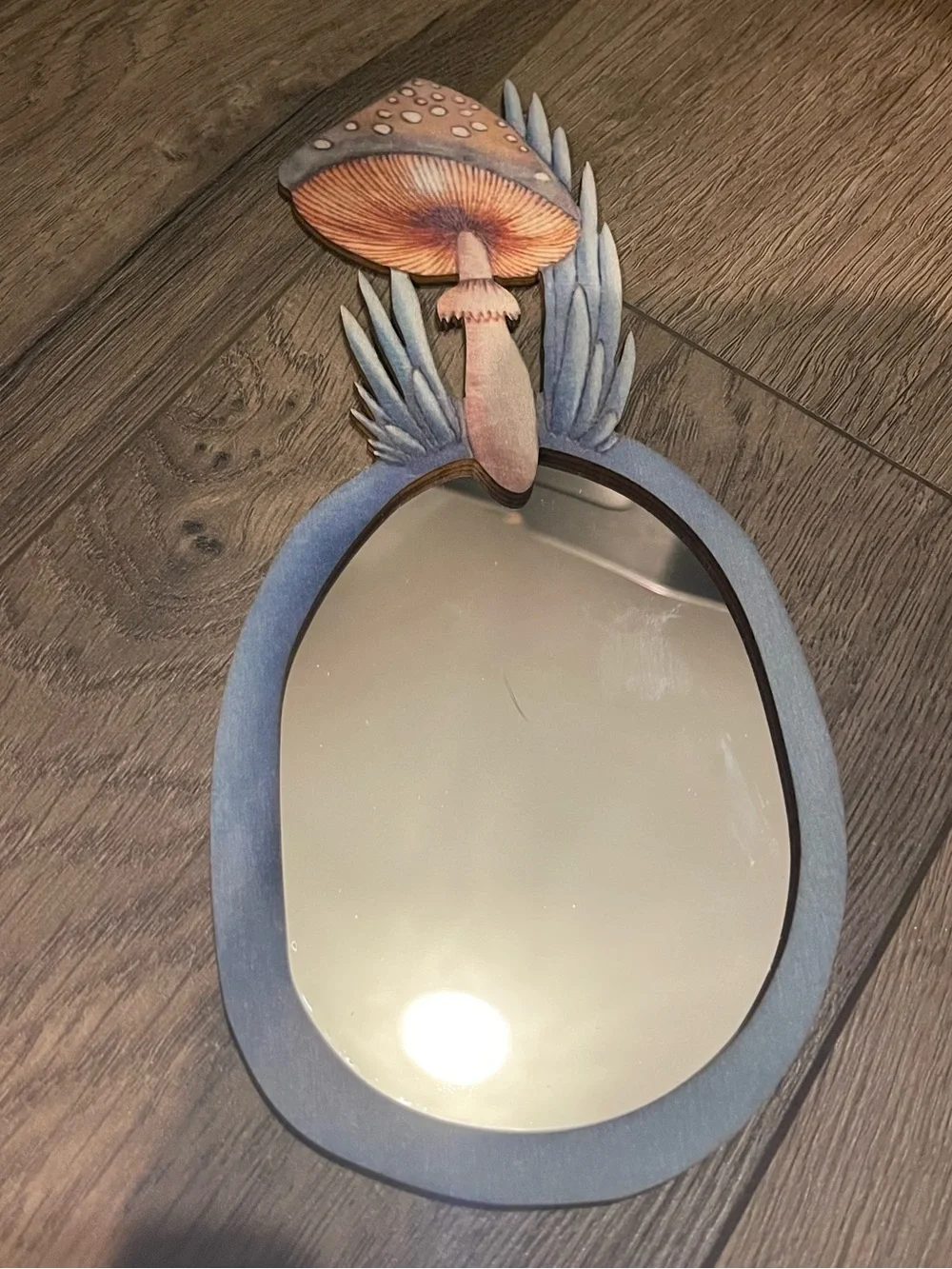 Mushroom Design Mirror - Blue 🍄